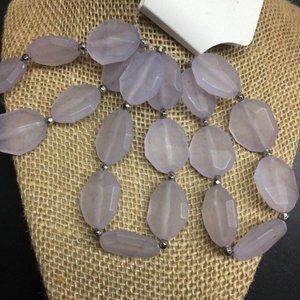 Purple Chunky Bracelets Lot Of Three Frosty Faceted Acrylic Silver Spacers Retro